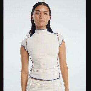 Reese mock neck top in Vanilla NWT